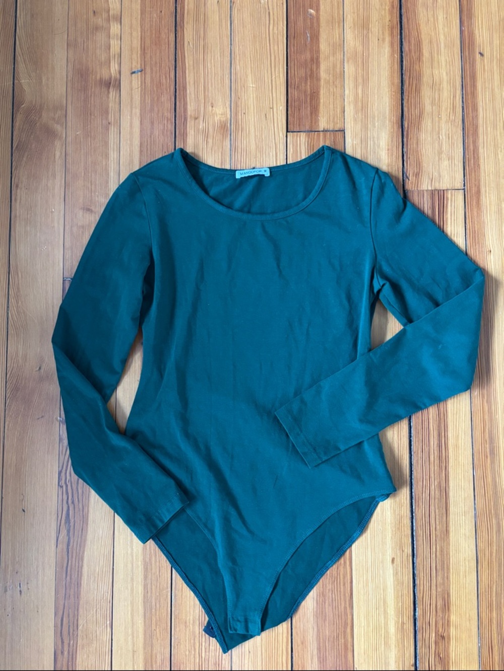 Long Sleeve Scoop Neck Bodysuit - Green